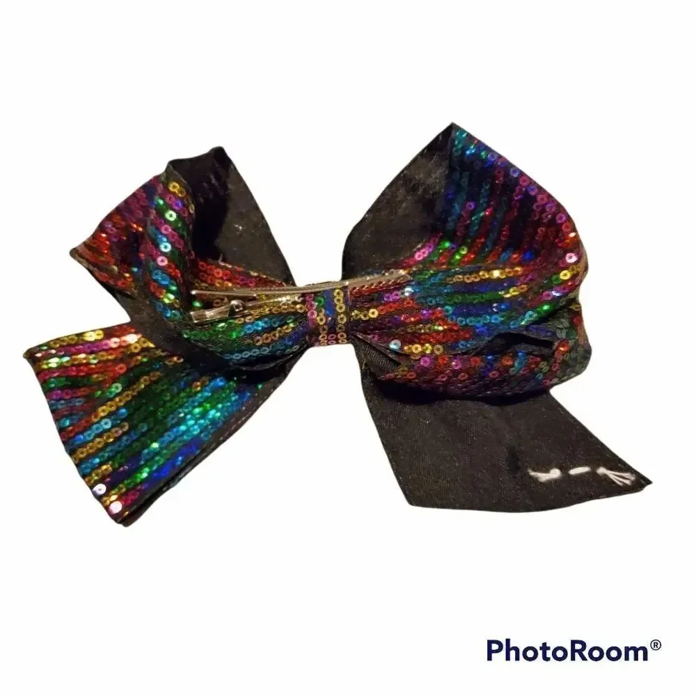 Girls Multicolor Sequin Hair Bow